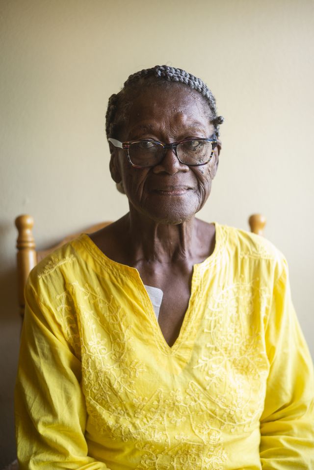 Claudia Coger, in her apartment in Astoria. Coger has lived in the area surrounding the plant for nearly 70 years.